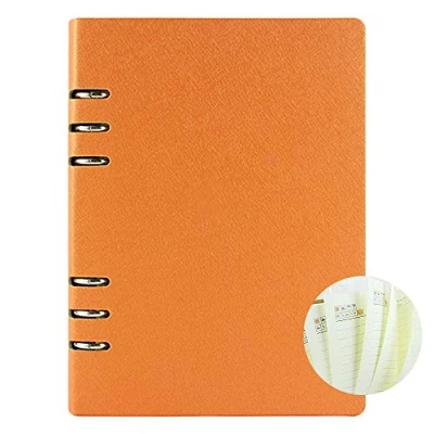 Image of A6 Binder Ruled Notebook Executive Origaniser Refillable Planner Round Ring Leather Cover Notepad