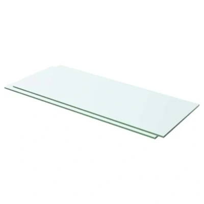 Image of vidaXL Durable Tempered Glass Shelves Set of 2 Clear Display Panels for Wall Home/Shop Essentials, 60x20 cm