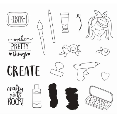 Image of Simple Stories Carpe Diem Photopolymer Clear Stamps Create It