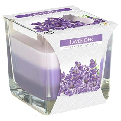 Image of Lavender Scented Candle in Glass Jar 2 Wicks Assorted Fragrance Home Decor Xmas Gift