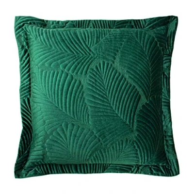 Image of Paoletti Palmeria Feather Filled Cushion, Emerald, 60 x 60cm