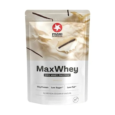 Image of MaxiNutrition MaxWhey Whey Protein Powder Vanilla Low Fat Sugar Gluten &amp; Soy Free Vegetarian 420g 113 kcal per Serving 14 Servings