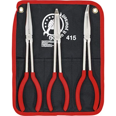 Image of BGS Diy 415 Long Nose Pliers Set straight / bent 260 285 mm 3 pcs.