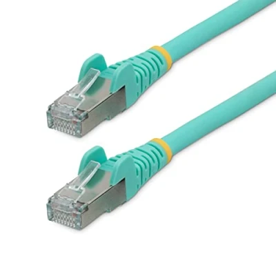 Image of StarTech.com 5M CAT6A Ethernet Cable Low Smoke Zero Halogen (LSZH) 10 Gigabit 500MHz 100W PoE RJ45 S/FTP Aqua Network Patch Cord Snagless w/Strain Relief (NLAQ PATCH)
