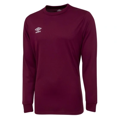 Image of Umbro Boys Club Long Sleeved Jersey (New Claret) Red Size Medium