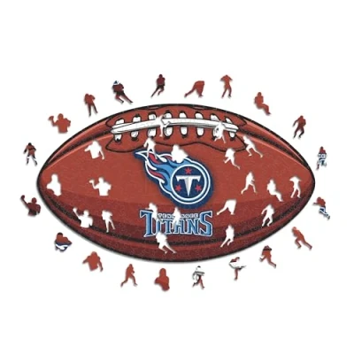 Image of Iconic Puzzles, Tennessee Titans crest, 100% eco sustainable wooden puzzle with official license, size M, 250 pieces