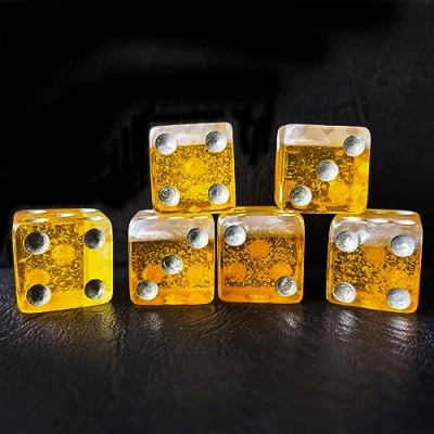 Image of Bescon 16MM D6 Beer Dice Set, 5/8&quot; 6 Sided in Imitation Style, Novelty Set 6pcs