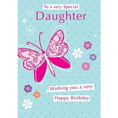 Image of Piccadilly Greetings Traditional Birthday Card Daughter 7 x 5 inches