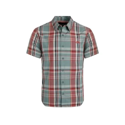 Image of Weird Fish JUDD Short Sleeve Check Shirt, Men&#039;s, Size: Small, Mineral blue
