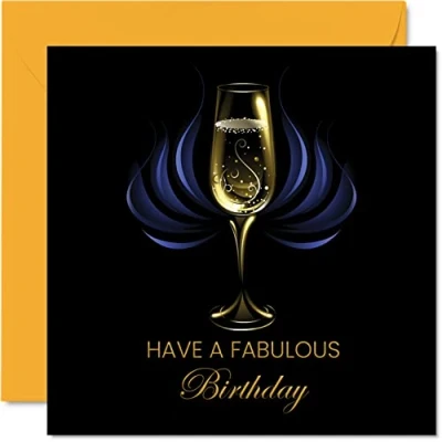 Image of Special Birthday Cards for Women Men Fabulous Elegant Card Mum Dad Brother Sister Son Daughter Cousin Auntie Uncle Nan Grandad, 145mm x Friend Bday Greeting