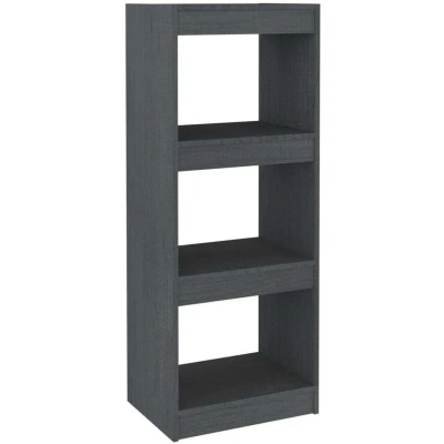 Image of vidaXL Book Cabinet/Room Divider Grey 40x30x103.5 cm Solid Pinewood