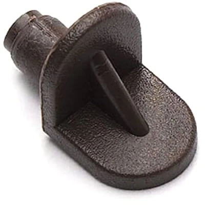 Image of Merriway® BH01153 (24 Pcs) Push In Shelf Supports 6 mm Hole Brown Pack of 24 Pieces