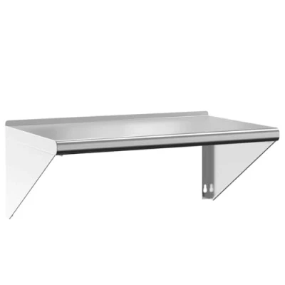 Image of vidaXL Floating Wall Shelf 75x45x31 cm Silver Stainless Steel Sturdy, Space Saving, Easy Install Living Room, Bedroom, Kitchen, Bathroom