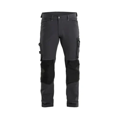 Image of Blaklader 198916449899C148 X1900 4 Way Stretch Craftsman Trouser without Nail Pocket, Dark Grey/Black, Size C148