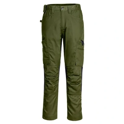 Image of Portwest CD881 Men&#039;s WX2 Work Trousers Slim Fit Eco Stretch Trade with Cargo and Knee Pad Pockets Olive Green, 41