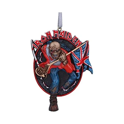 Image of Nemesis Now Iron Maiden Trooper Hanging Ornament 8.5cm, Resin, Red, Officially Licensed Merchandise, Eddie Giftware, Cast in the Finest Expertly Hand Painted