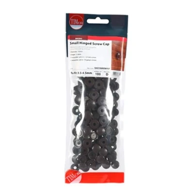 Image of Timco Hinged Screw Caps Small Brown (Size to fit 3.0 4.5 100 Pieces)