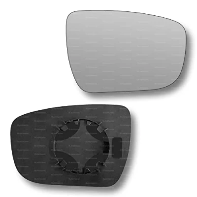 Image of Less4spares Replacement Wing Mirror Glass Right Compatible with Nissan Qashqai 2014 2021 CLIP ON Driver Off side Convex