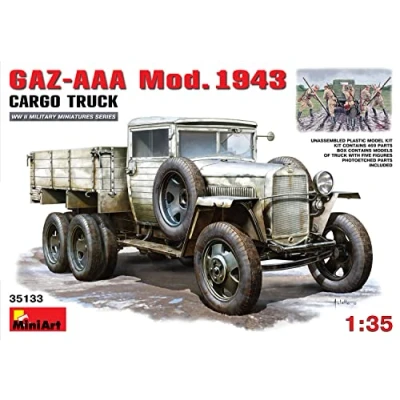 Image of Miniart 1:35 Scale GAZ AAA Mod. 1943 Cargo Truck Plastic Model Kit