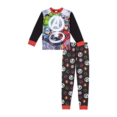 Image of Marvel Avengers Boys Pyjamas Pjs, Ages 4 to 10 Years Old 6 7 Black
