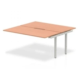 Image of Evolve B2B Ext Kit Silver Frame Bench Desk 1600 Beech BE208