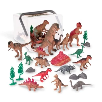 Image of Terra by Battat Prehistoric World Assorted Miniature Dinosaur Toys &amp; Accessories for Kids 3+ (60 Pc)