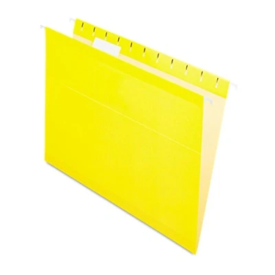 Image of Pendaflex Reinforced Hanging File Folders, Letter Size, Yellow, 1/5 Cut, 25/BX (4152 YEL)
