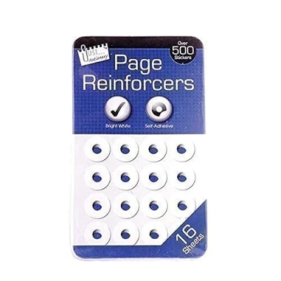 Image of White Hole Page Filing Reinforcers Self Adhesive Pk 500 Home Office