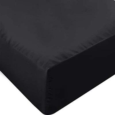 Image of Utopia Bedding King Fitted Sheet Bottom Deep Pocket Soft Microfiber Shrinkage and Fade Resistant Easy Care 1 Only (Black)
