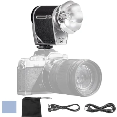 Image of GODOX Lux Cadet Retro Camera Flash 6200K±300K GN10 Auto/Manual Modes 1/1 1/64 Power 28mm Focal Length Compatible with Canon Nikon Sony Fujifilm Cameras