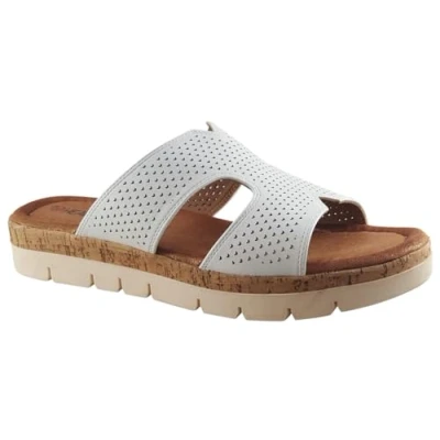Image of Heavenly Feet Shayla White Synthetic Womens Sandals Standard Fit 4 UK
