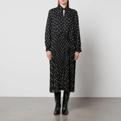 Image of Samsøe Dorothea Polka Dot Print Chiffon Dress XS