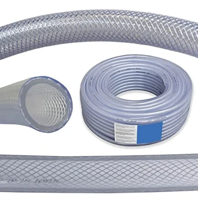 Image of 19mm (3/4&quot;) Clear Braided PVC Pipe/tubing,3m Length for Oil,Gas,a,Fuel Oil
