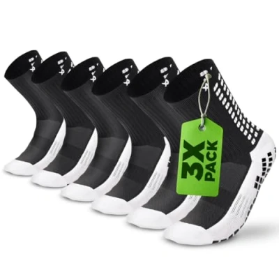 Image of Lux Dual Grip™ Socks 3x Pack Football Grip for Men and Women. GripArray™ Engineered Performance &amp; Comfort Anti Slip