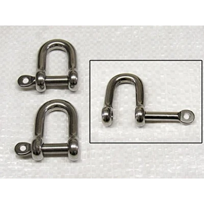 Image of D Shackles with Captive Pin 5MM X2 (316 Stainless Steel Marine Rigging Dee)