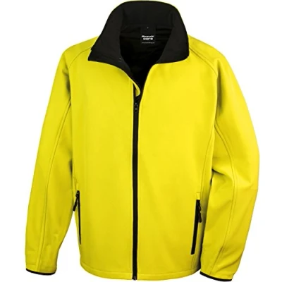 Image of Result Men&#039;s Core Printable Soft Shell Jacket, Yellow (YEL/blk), XXXX Large(Size:4XL)