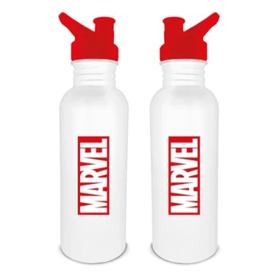 Image of Marvel Water Bottle (Logo Design) 700ml Metal Bottle, Gifts for Men, Women and Kids, Girls Boys Kids Official Merchandise