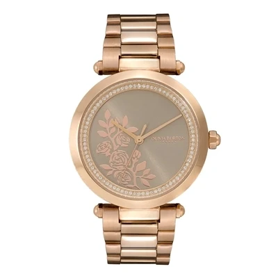 Image of Olivia Burton Signature T bar Floral Rose Gold Bracelet Watch