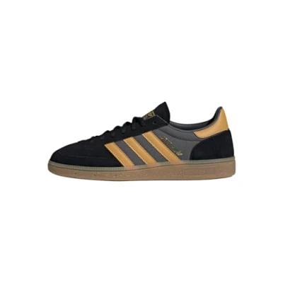 Image of adidas Originals Handball Spezial Unisex Trainers, Size: 8, Core black/preloved yellow/grey six Leather and textile