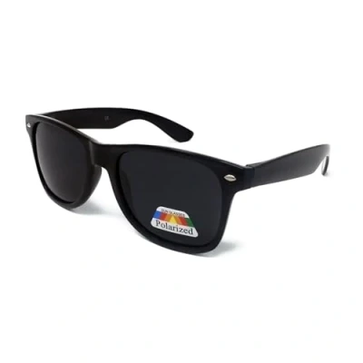 Image of WS UK Polarised Classic Style Sunglasses with UV400 Protection Unisex (Black Frame Black Lens)