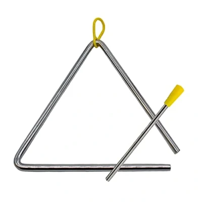 Image of TRIXES 7 inch Musical Instrument Triangle Play Alongside Percussion Instruments like the Drum, Bells, Xylophone, Maracas, Glockenspiel Suitable for Adults, Kids and Toddlers Childrens Toy Set