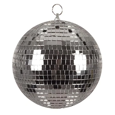 Image of Boland Shiny Disco Ball Diameter Approximately 20 cm Fever Party Decoration Hanging for or New Year&#039;s Eve (Silver)