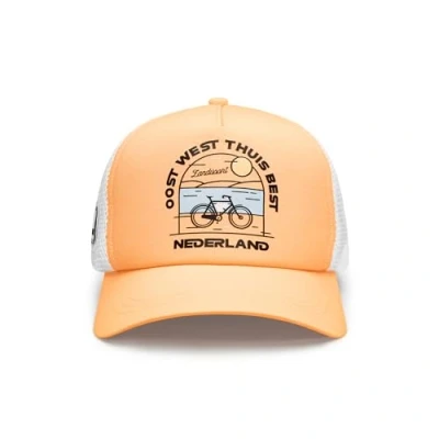 Image of F1 Official Fanwear Special Edition Netherlands Dutch Zanvoort Grand Prix Baseball Cap Hat Orange/White Merchandise
