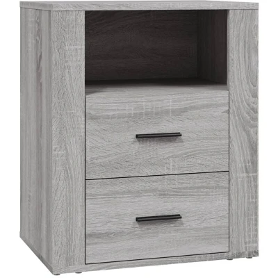 Image of vidaXL Bedside Cabinet Grey Sonoma 50x36x60 cm Engineered Wood