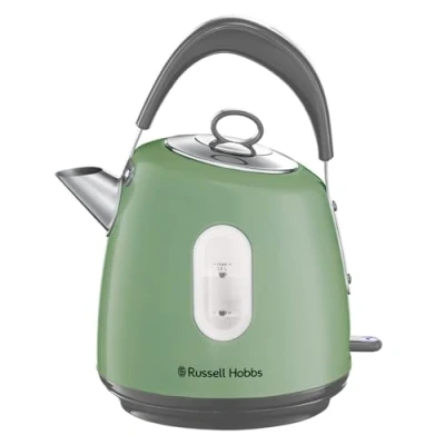 Image of Russell Hobbs Electric Kettle (For Hot Water, Tea or Coffee, 1.5L, Fast Boil, Stainless steel with grey accents, Pull off lid, Perfect pour spout, Internal illumination, 3000W, Sage) Stylevia 28134