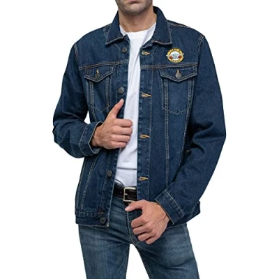 Image of Guns N Roses Denim Jacket Classic Band Logo Official Mens Blue M