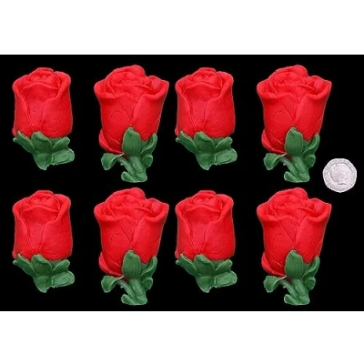 Image of 8 x Edible 3D Extra Large Roses Flowers icing toppers, cake cupcakes decorations (Yellow)