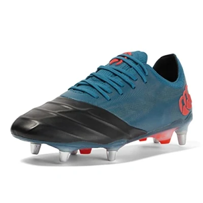Image of Canterbury Mens Phoenix EliteSG Rugby Boots Blue/Black/Orange 12 UK
