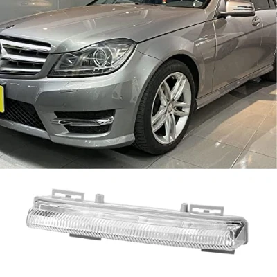 Image of Left Right LED Daytime Running Lights DRL Fog Lamp Compatible with Mercedes C E SLK Class W204 S204 C180 C200 C220 C250 C300 C320 2007 2014 (Left)