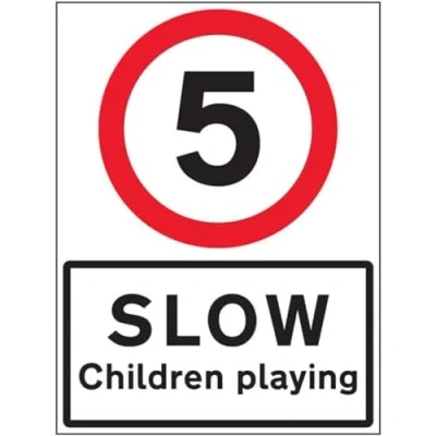 Image of V Safety 5 MPH Children Playing 600x800mm 3mm Aluminium Composite Sign